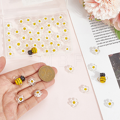 65Pcs 2 Styles Handmade Lampwork Beads LAMP-PA0001-09-1
