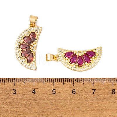 Brass Micro Pave Cubic Zirconia Pendants KK-E108-05G-1