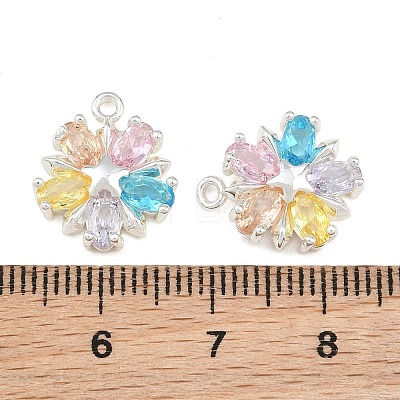 Brass Pave Colorful Cubic Zirconia Charms CU-CBA804C-07P-1