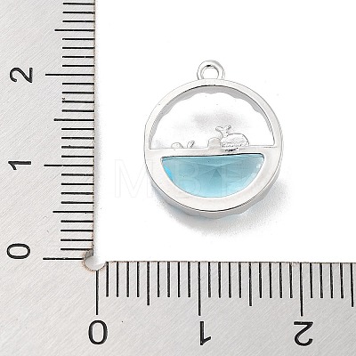 Brass Inlay Glass Pendants KK-Z061-06P-1