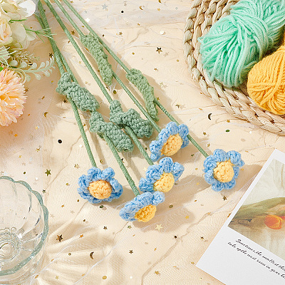 Handmade Crochet Cotton Artificial Flower AJEW-WH0009-75A-1