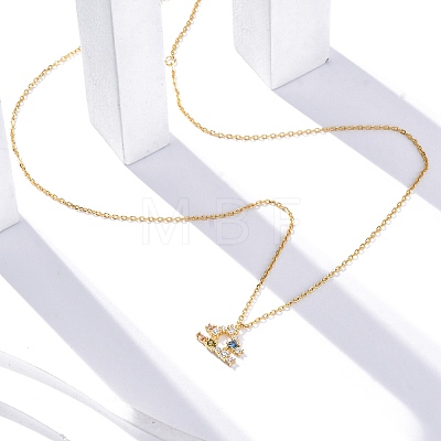 925 Sterling Silver Colorful Cubic Zirconia Constellation Pendant Cable Chain Necklaces for Women STER-R009-01G-06-1