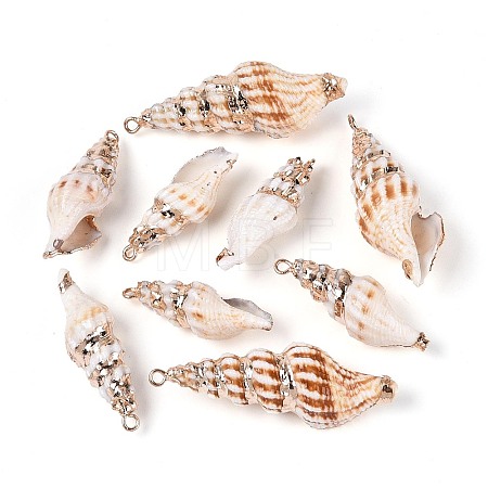 Electroplated Natural Shell Pendants BSHE-T015-11-1