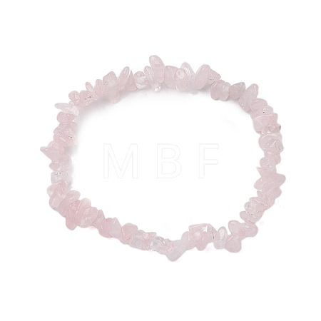 Natural Rose Quartz Beads Kids Bracelets BJEW-JB10611-09-1