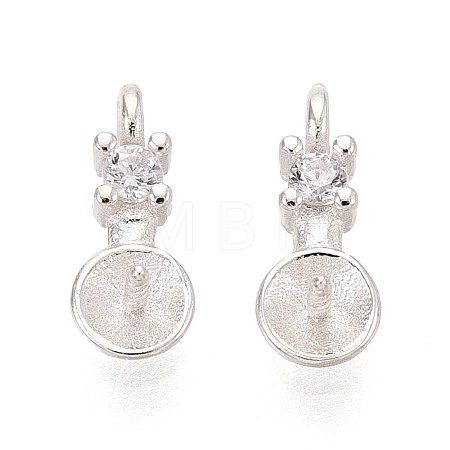 925 Sterling Silver and Cubic Zirconia Peg Bails STER-T009-25S-1