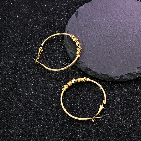 Fashionable 201 Stainless Steel Hoop Earrings SR8291-1