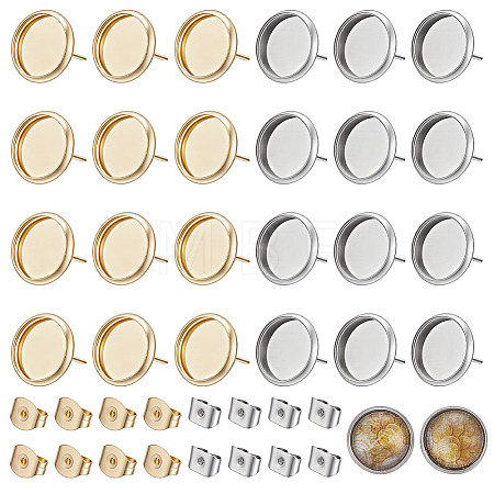 304 Stainless Steel Stud Earring Findings STAS-UN0065-03-1