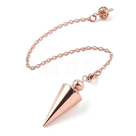 Brass Dowsing Pendulum Big Pointed Cone Pendants KK-H491-04RG-1