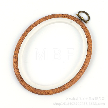 Rubber Imitation Wood Cross Stitch Embroidery Hoops PW-WG10256-02-1