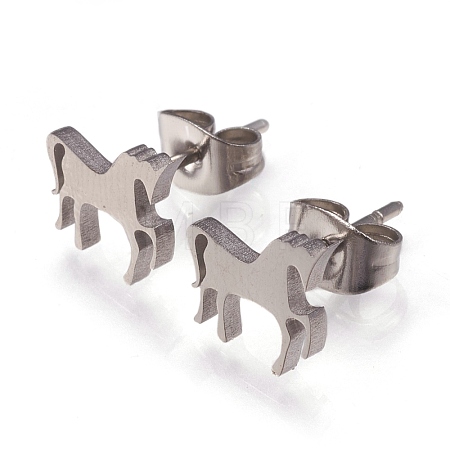 Tarnish Resistant 304 Stainless Steel Stud Earrings EJEW-N045-06P-1
