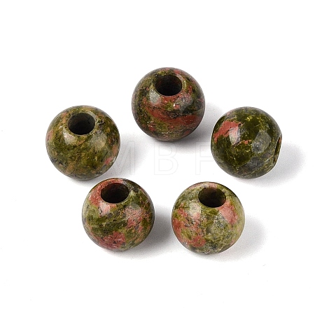 Natural Unakite European Beads G-Q602-09B-09-1