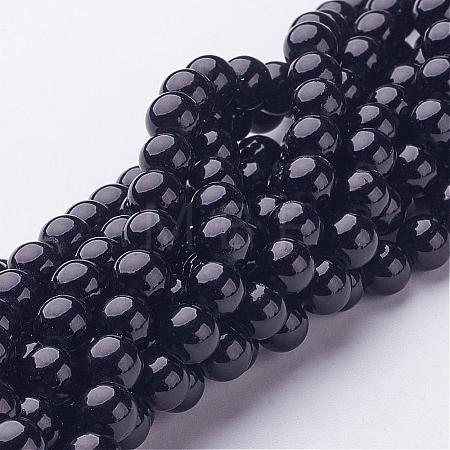 Natural Mashan Jade Round Beads Strands G-D263-6mm-XS32-1