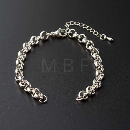304 Stainless Steel Rolo Chain Bracelet AJEW-JB01012-1