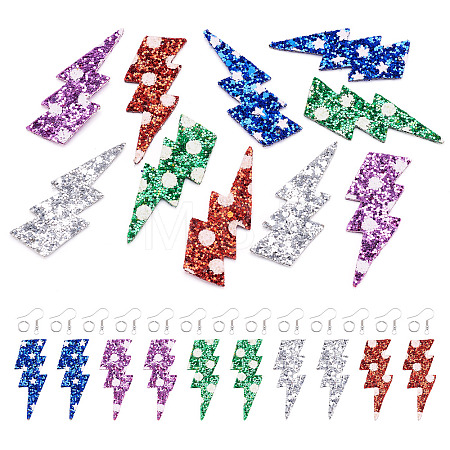 DIY Imitation Leather Lightning Bolt Dangle Earring Making Kits DIY-TA0010-70A-1