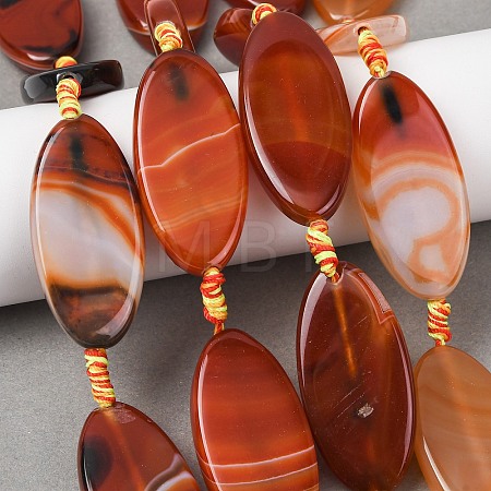 Natural Banded Agate Beads Strands G-F825-A01-01A-1