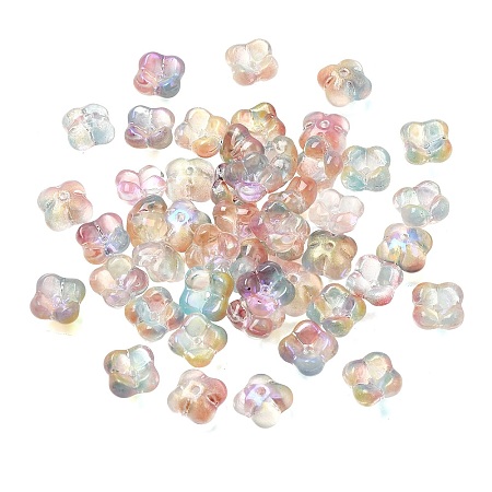 Electroplate Transparent Glass Beads GLAA-A045-03B-1