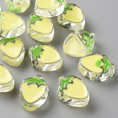 Transparent Enamel Acrylic Beads TACR-S155-003B-1