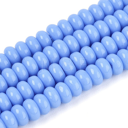 Opaque Spray Painted Glass Beads GLAA-ZX008-4mm-18W-1