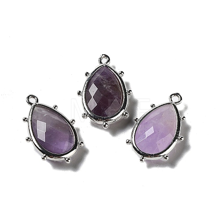 Natural Amethyst Pendants G-B009-02P-J-1