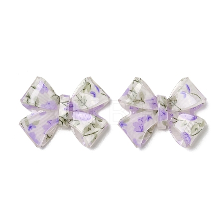 Transparent Printed Acrylic Cabochons OACR-M008-01D-1