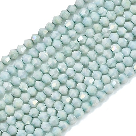 Electroplate Bicone Glass Beads Strands GL-T021-2.5x3mm-16-18-1