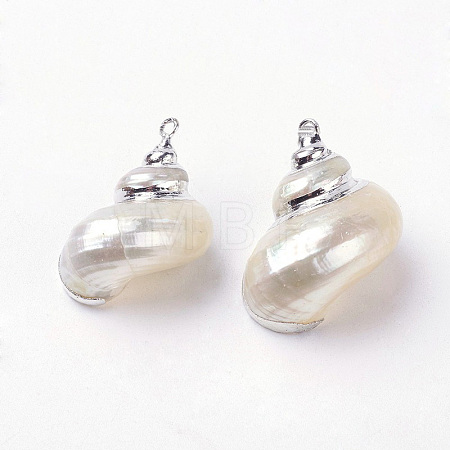 Electroplate Spiral Shell Pendants BSHE-L036-02-1