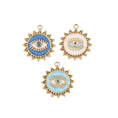304 Stainless Steel Enamel Pendants STAS-K293-38G-1
