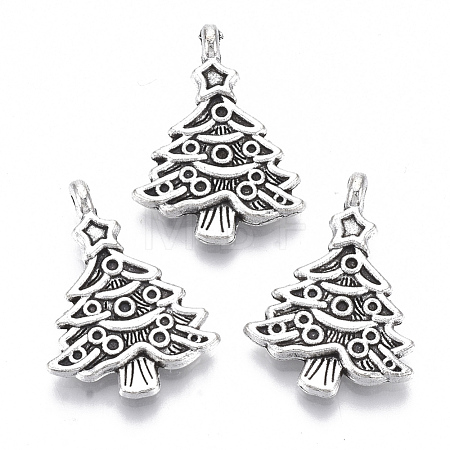 Tibetan Style Alloy Pendants X-TIBE-N010-33AS-RS-1