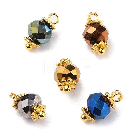 Handmade Electroplate Glass Beads Charms PALLOY-JF00530-1