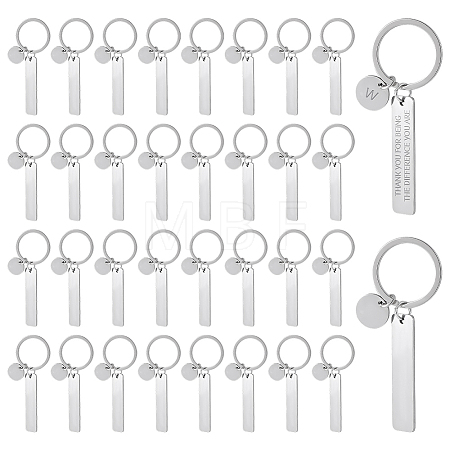 201 Stainless Steel Blank Pendant Keychains KEYC-WH0029-141-1