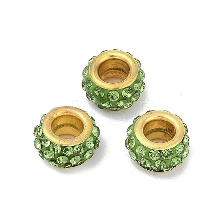 Alloy Rhinestone Clay Pave Beads ALRI-D300-04G-15-1