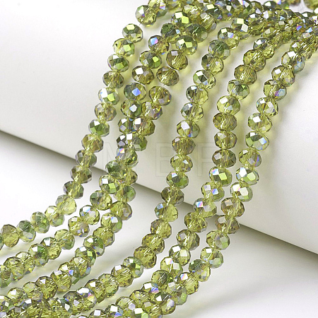 Electroplate Transparent Glass Beads Strands EGLA-A034-T2mm-S17-1