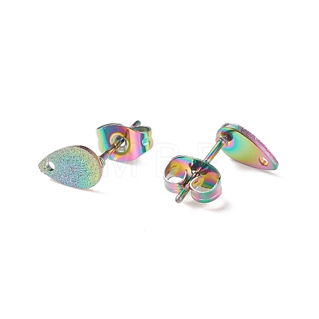 Ion Plating(IP) 304 Stainless Steel Stud Earring Findings STAS-O119-12A-M-1