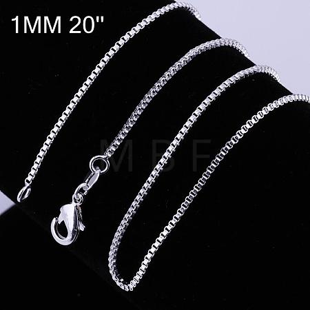 Brass Box Chain Fine Necklaces NJEW-BB10849-20-1