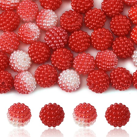 100Pcs 2 Styles Imitation Pearl Acrylic Beads OACR-YW0002-58C-1