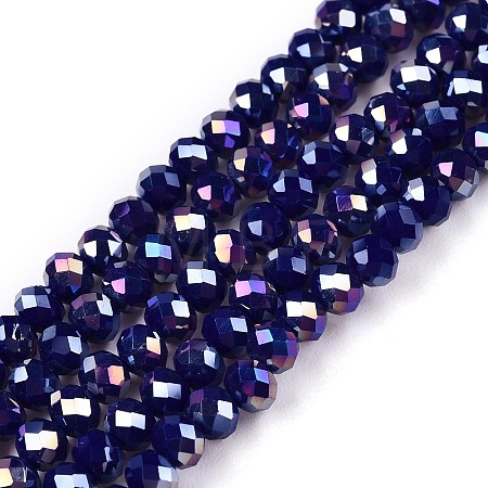 Electroplate Glass Beads Strands EGLA-A044-P3mm-B07-1