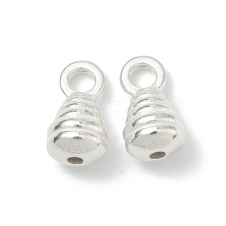 925 Sterling Silver Grooved Teardrop Charms STER-A050-06S-1