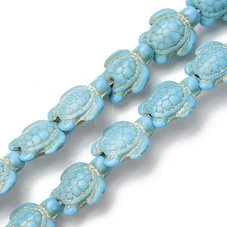 Synthetic Turquoise Dyed Beads Strands G-B184-D02-02-1