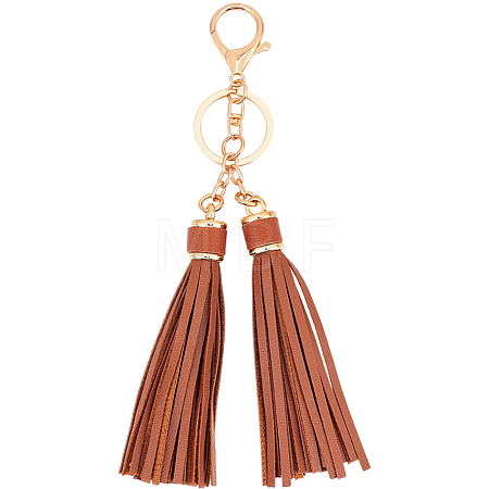 1Pc PU Leather Tassel Keychains KEYC-CL0001-50B-1