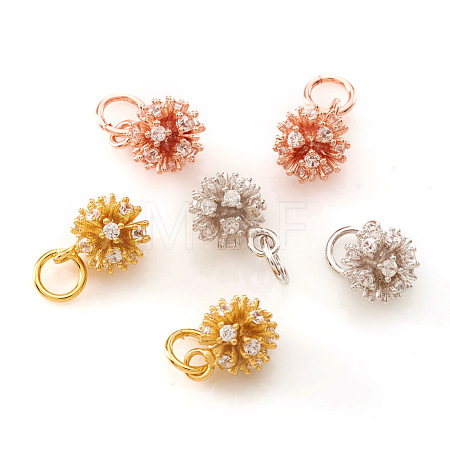 Brass Micro Pave Cubic Zirconia Charms KK-I672-19-1