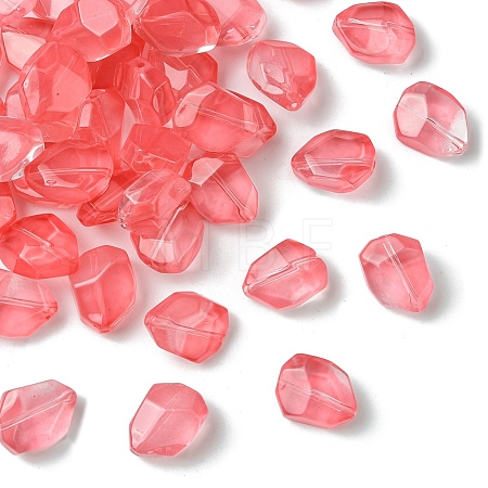50Pcs Transparent Spray Paint Glass Beads GLAA-YW0004-50C-1