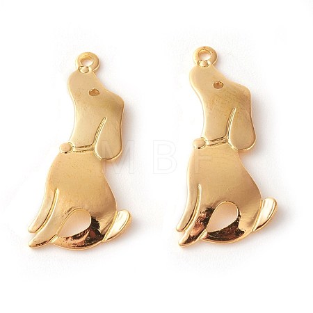 Brass Puppy Pendants X-KK-F772-04G-1