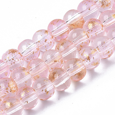 Transparent Spray Painted Glass Bead Strands GLAA-N035-03A-B06-1