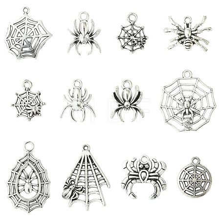 12Pcs 12 Styles Tibetan Style Alloy Pendants FIND-FS0004-67-1