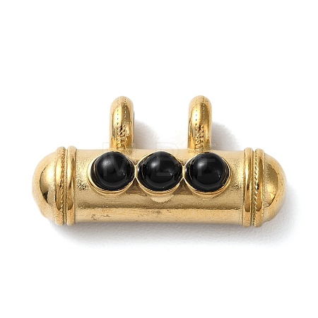 Boho Style Natural Obsidian 3-Bead Pendants STAS-P328-02G-02-1