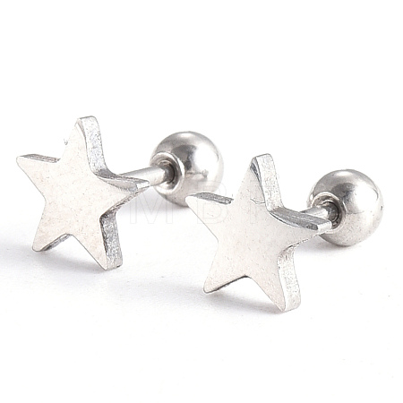 Tarnish Resistant 201 Stainless Steel Barbell Cartilage Earrings LS-EJEW-R147-08-1