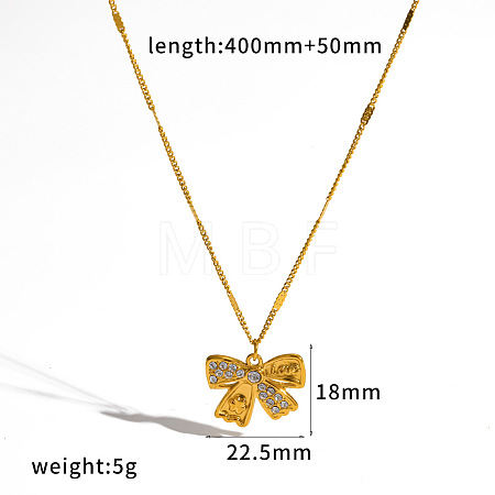 304 Stainless Steel Crystal Rhinestone Pendant Necklaces WG15100-04-1