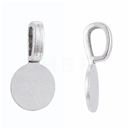 Tibetan Style Alloy Glue On Flat Pad Pendant Bails TIBEP-1124-AS-LF-1