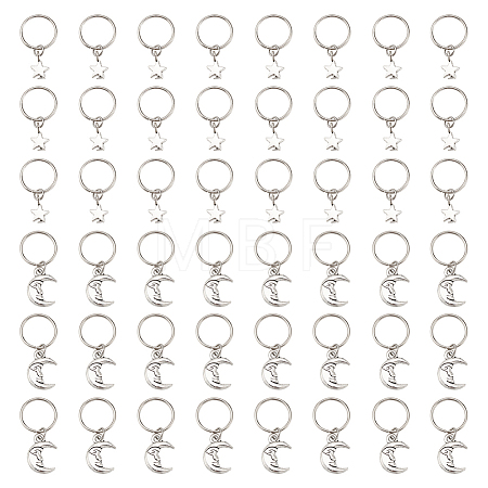 24Pcs 2 Styles Alloy Dreadlocks Beads PALLOY-AB00079-1