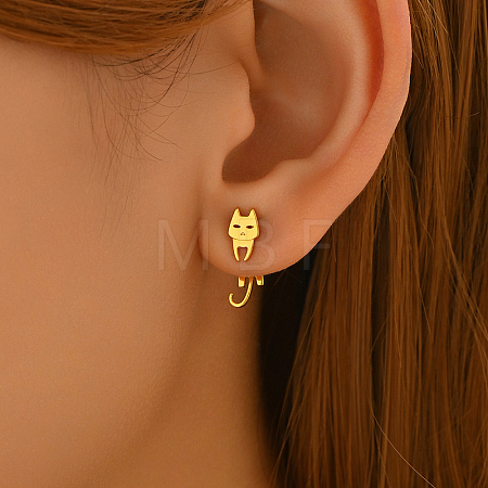 Cute Cat Stud Earrings for Women DX2509-1